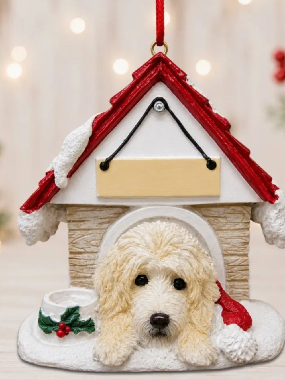 Labradoodle Doghouse Magnetic Ornament nib